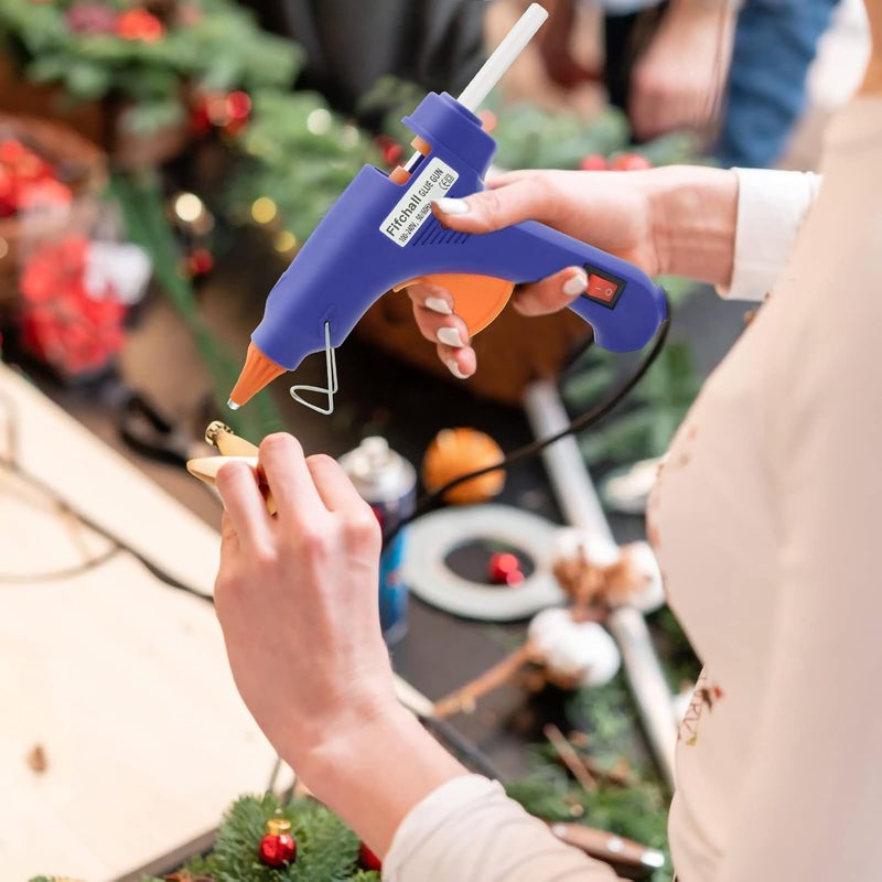 Fifchall Hot Glue Guns with 20pcs Glue Sticks, Mini Hot Melt Glue Gun Kit for Crafts, Glue Gun for School DIY Arts, Sealing, Home Repairs, Blue - Image 4